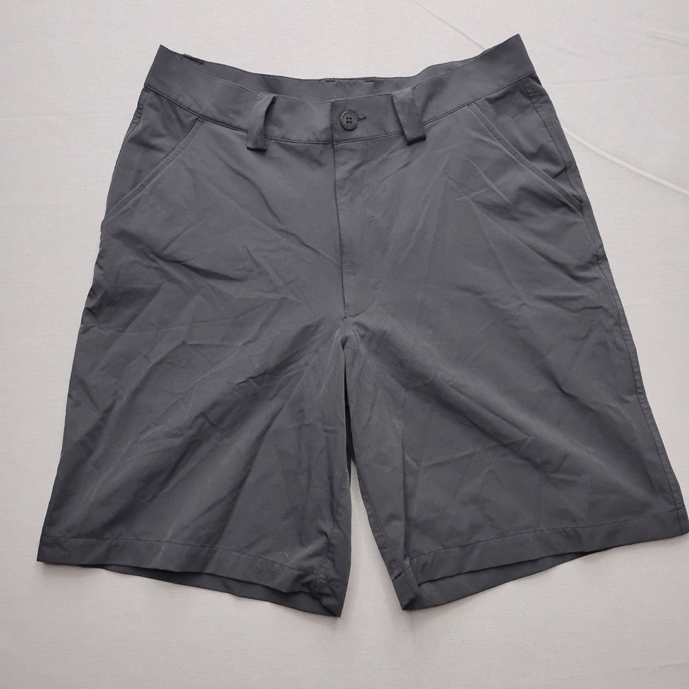 Under Armour Performance Golf Shorts Mens 32 Gray Flat Front Athletic 9in Inseam
